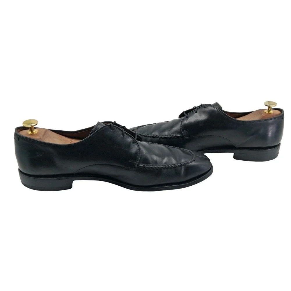 Allen Edmonds Shoes Mens Size 11.5 Black Leather Apron Toe Derby Made USA E